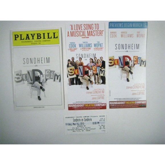 Sondheim Playbill 2010 Roundabout Theatre Ticket Vanessa Williams Tom Wopat Cook - Picture 1 of 8